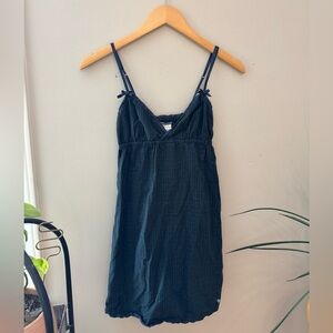 Aerie Navy and Forest Plaid Camisole Dress
